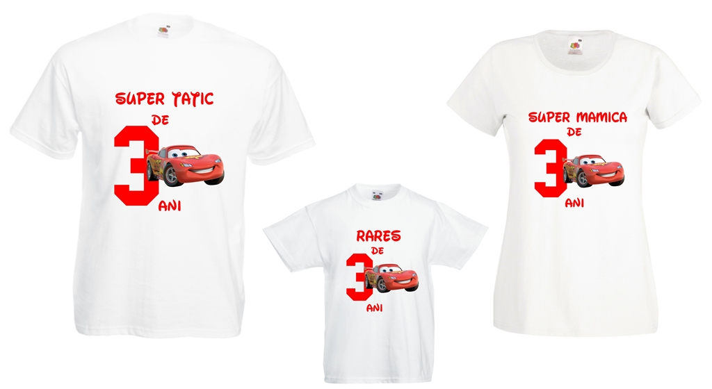 Earth data Assimilation Set aniversari copii :: Set tricouri aniversare copil Cars